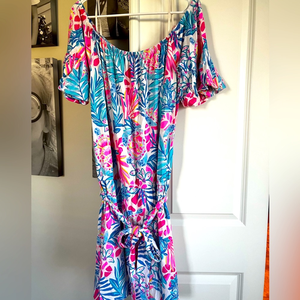 Lilly Pulitzer Samia offer the shoulder romper